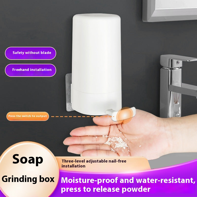 Wall-Mounted Waterproof Soap Grinding Dispenser. Modern Hygiene Solution